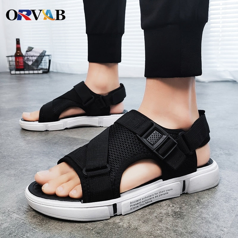 Men Sandals Soft Comfortable Non-Slip Shoes Beach Sandals Flat Shoes