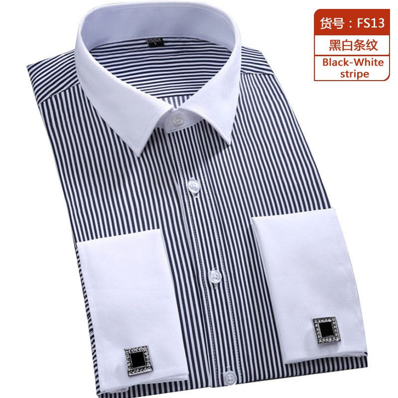 Men Shirt Long Sleeve Formal Business Buttons Shirts Regular Fit Shirt