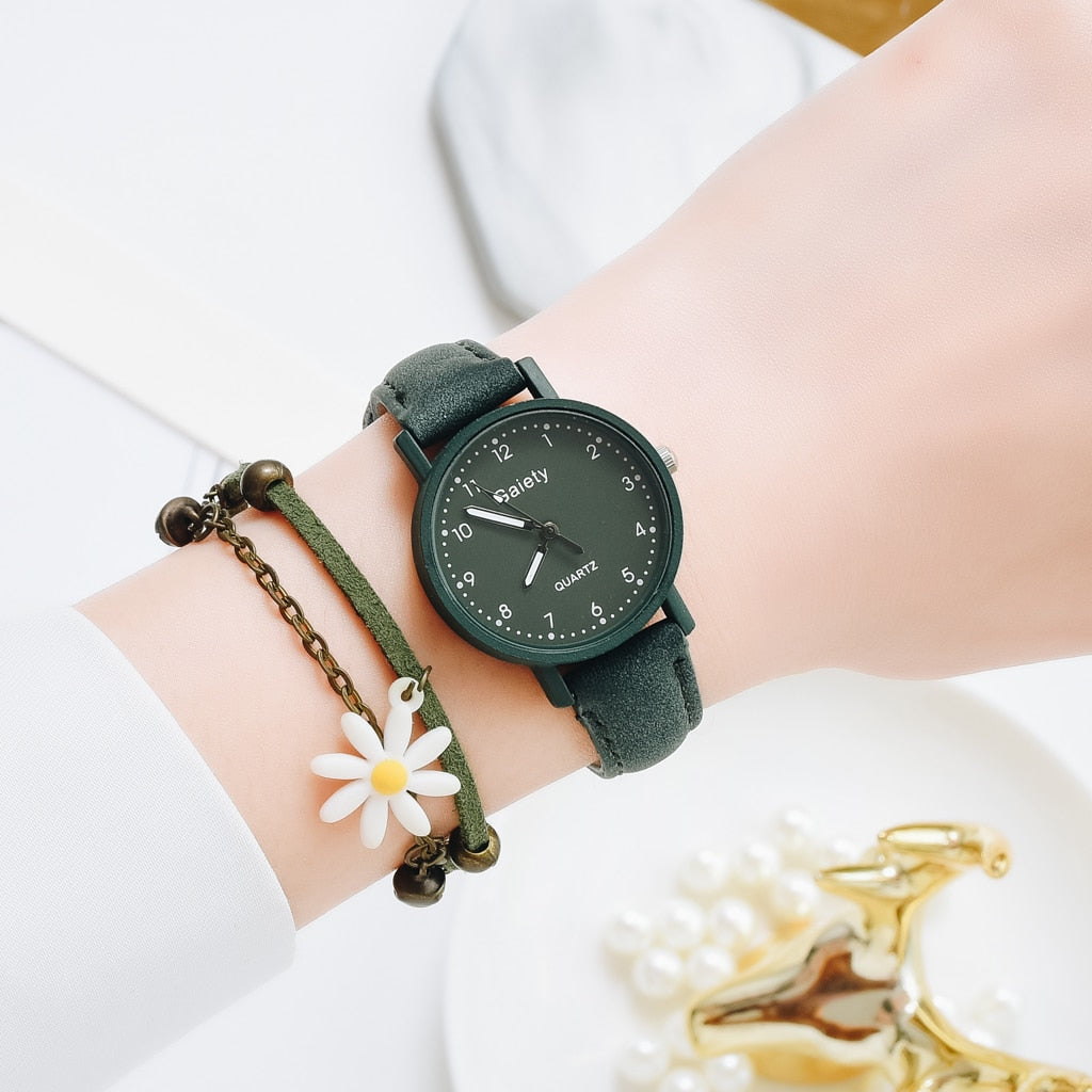 Strap Watch Casual Ladies Quartz Wristwatch Female Bracelet