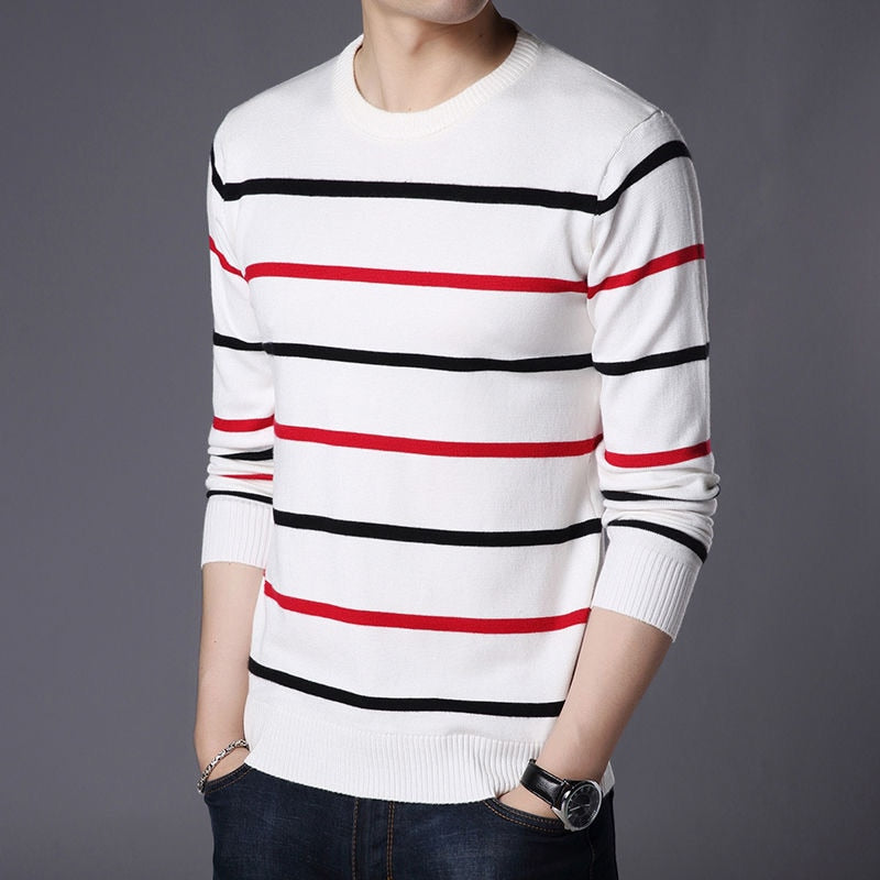 Men Sweater Knitted Pullover Classic Slim Bottoms Casual Fashion Sweaters