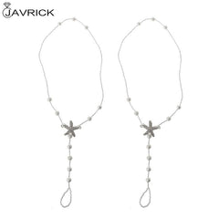 2 Pcs/Set Pearl Ankle Chain Beach Wedding Foot