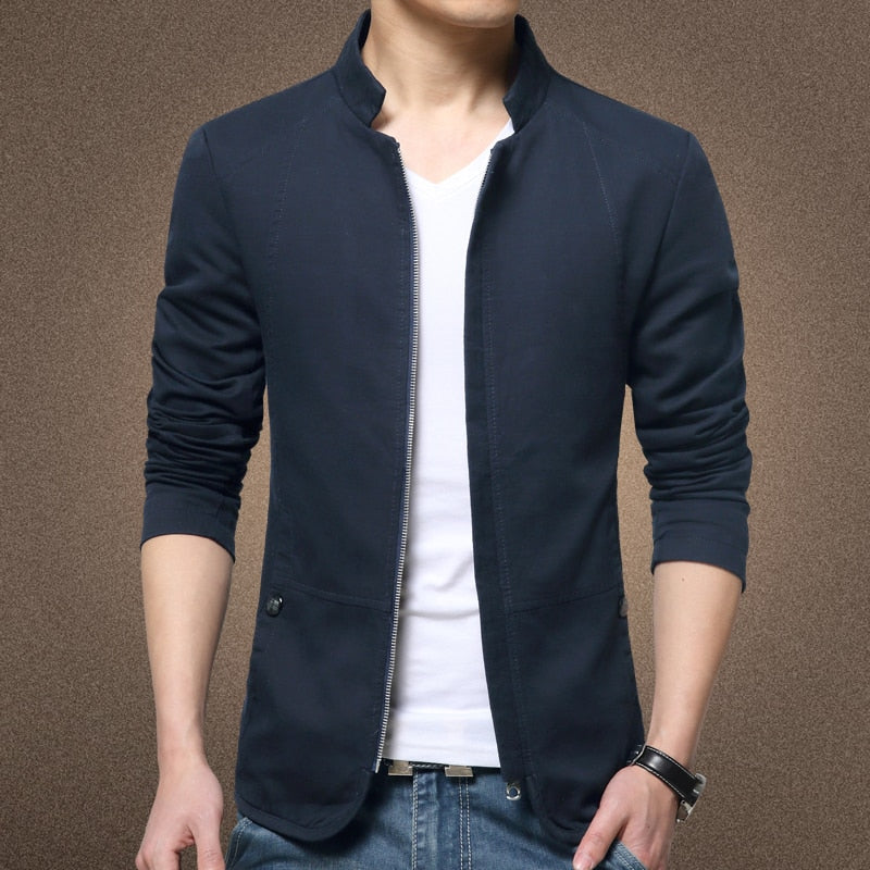 Jacket Standing Collar Jacket Coats Men Slim Fit Business Casual Jackets