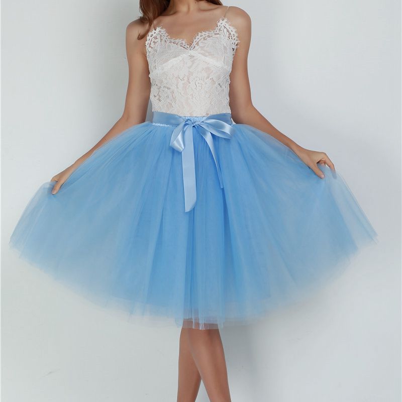 6Layers 65cm Fashion Tulle Skirt Pleated Tutu Skirts