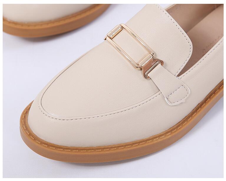 fashion women shoes retro loafer flat small leather shoes