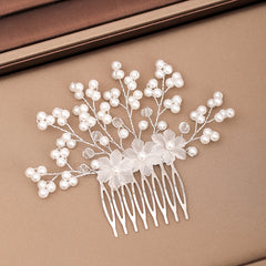 Silver Color Pearl Crystal Wedding Hair Combs Hair Accessories