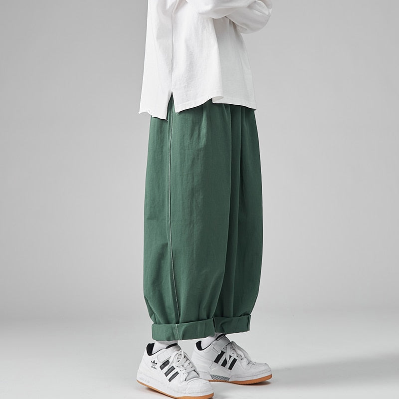 Casual Wied Leg Pants Trousers Men Jogging Pants Streetwear