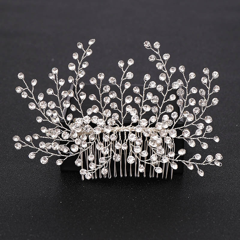 Silver Color Pearl Crystal Wedding Hair Combs Hair Accessories