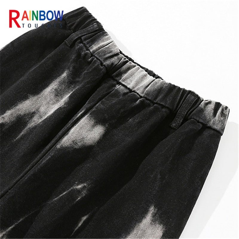 Pants Tie Dye Printing Hip Hop Loose Casual Cargo Straight Pant Men