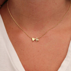 Fashion Tiny Heart Dainty Initial Letter Name Choker Necklace