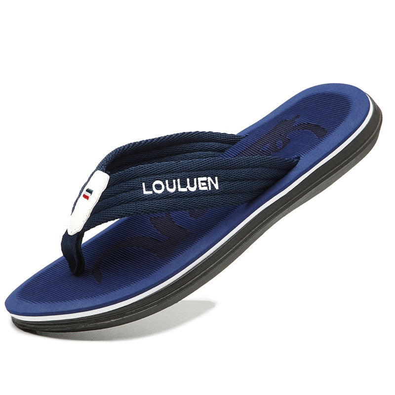 Simple Letter Flip Flop Men Non-Slip Beach Slipper Flat Soft Design Sliders