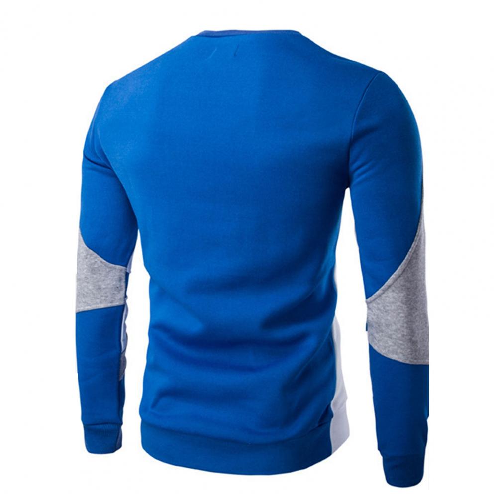 Men Sweatshirt Long Sleeve Round Neck Thicken Warm Slim Sweaters Pullovers