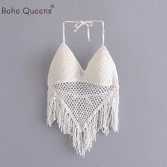 Boho Queens Fashion Women Hollow Out Sleeveless Crop Tops