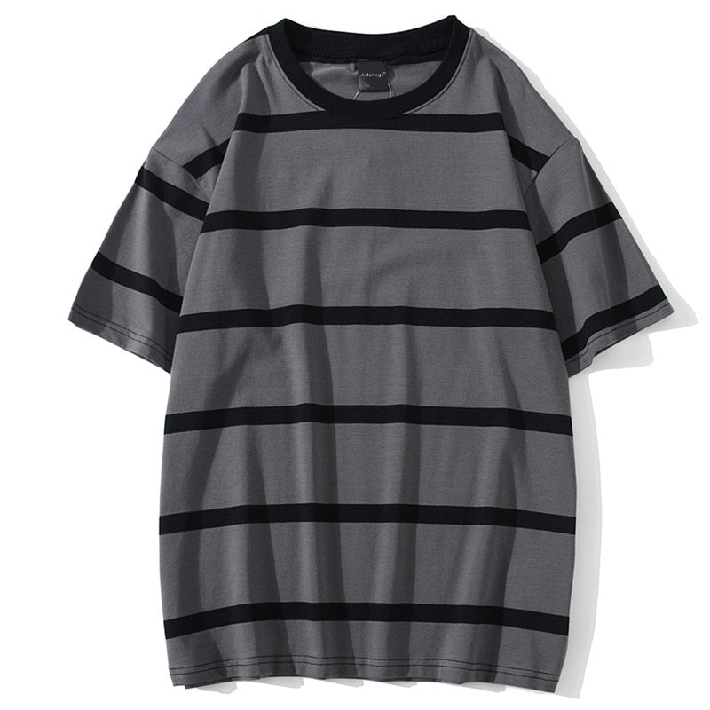 Men T Shirt Color Block Print Tee Shirts Simple Tops