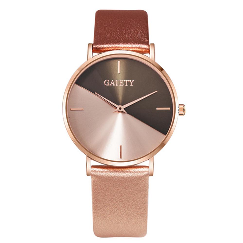 Gaiety Brand Women Watches Leather Rose Gold Dress Female