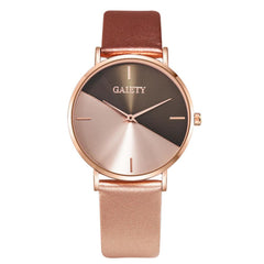 Gaiety Brand Women Watches Leather Rose Gold Dress Female