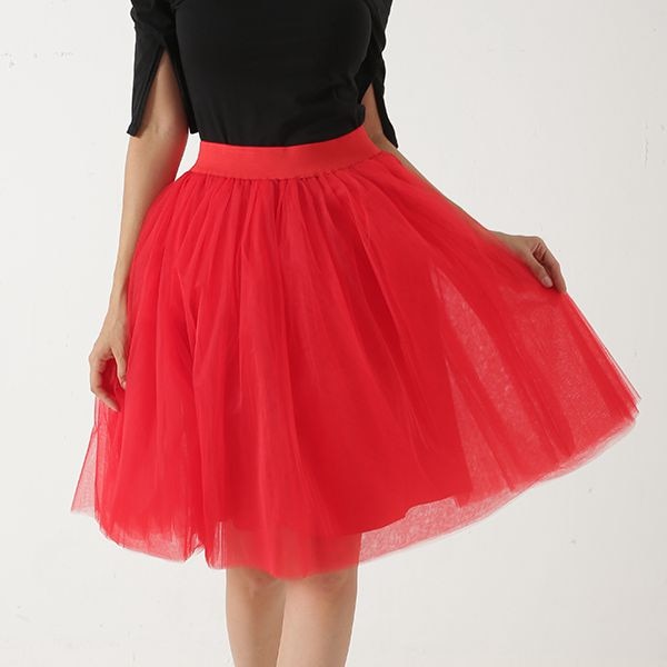 5 Layers Fashion Tulle Skirt Pleated TUTU Skirts Midi Skirt