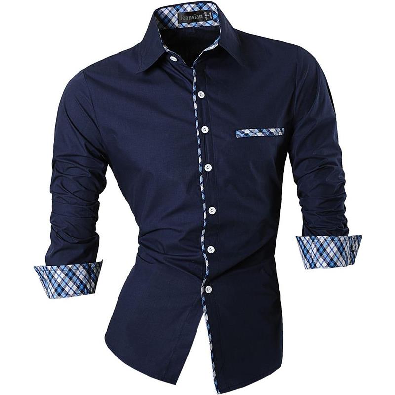 Men Casual Dress Shirts Fashion Stylish Long Sleeve