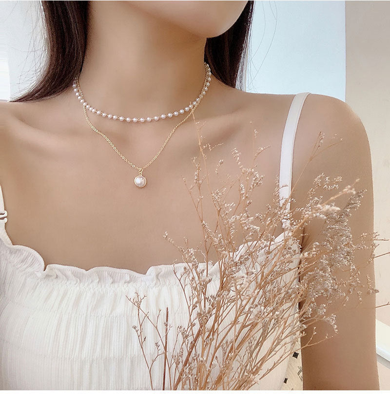 Pearl Beads Choker Clavicle Chain Necklace