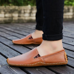 Hand-stitched Formal Shoes Men Loafers Casual Flat Shoes