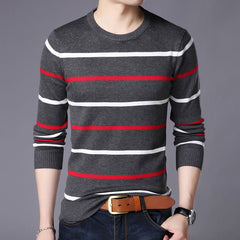 Men Sweater Knitted Pullover Classic Slim Bottoms Casual Fashion Sweaters