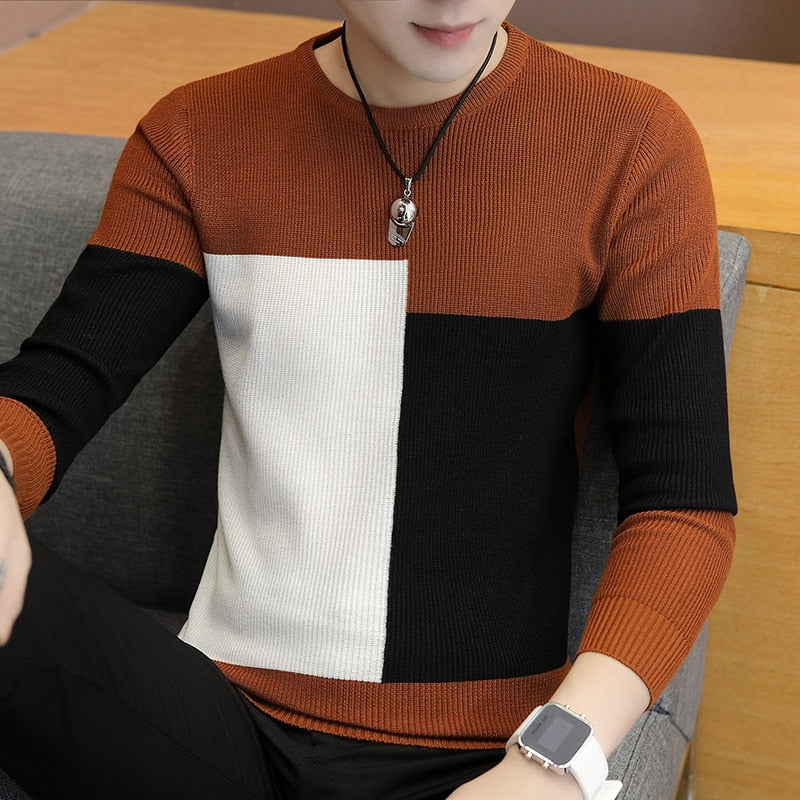 Warm Sweaters O-Neck Wool Sweater Men Knitted Pullover