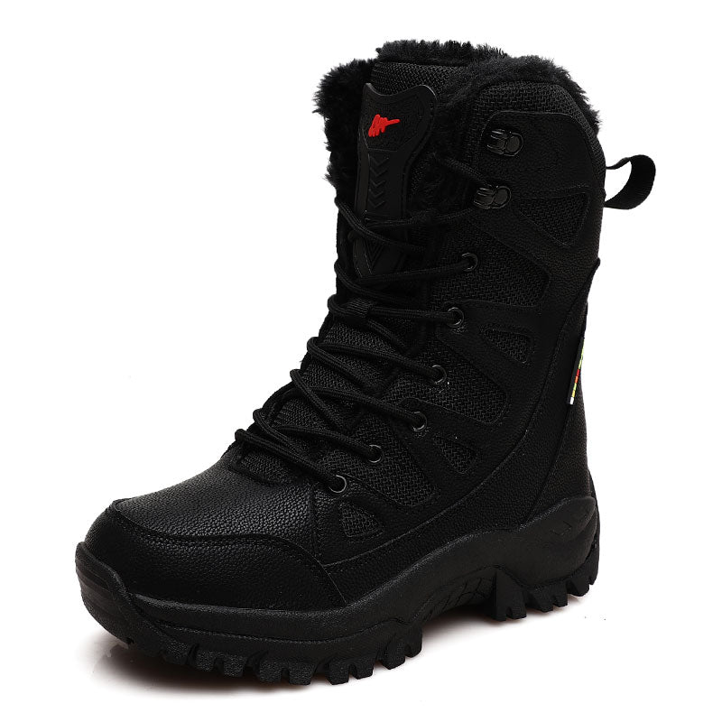 Warm Snow Boots Men Lace Up High Top Boots Waterproof Anti-Slip Ankle Boots