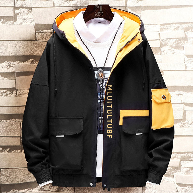 Jacket Zipper Casual Hooded Windbreaker Jacket Men Coat Clothing