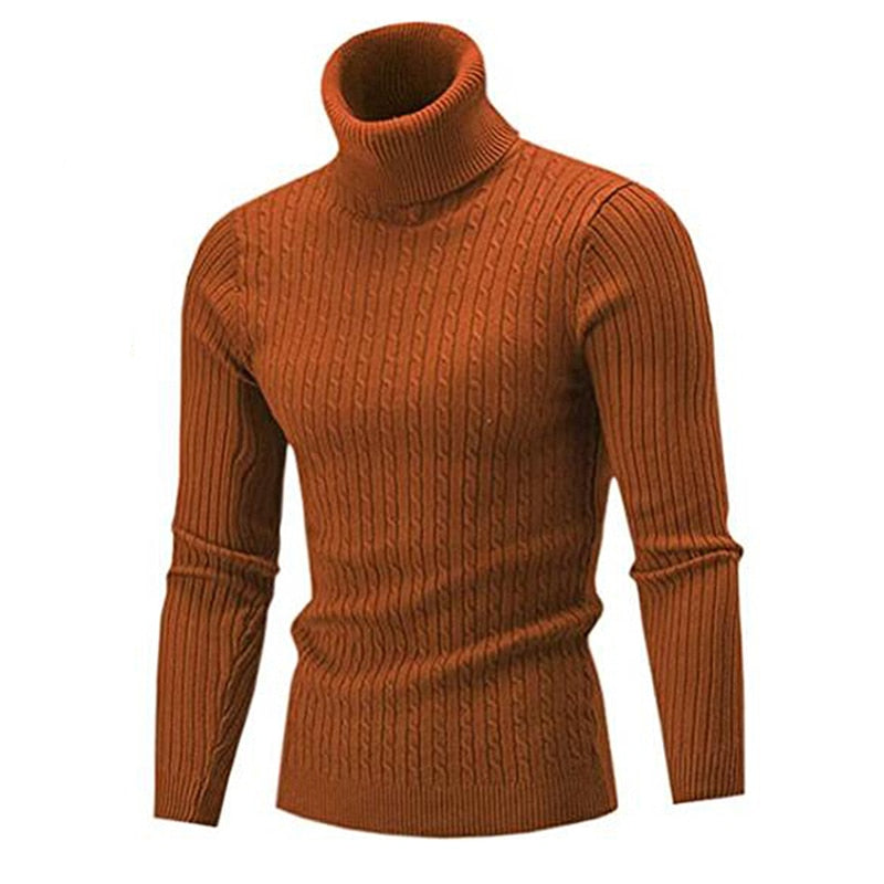 Turtleneck Sweater Men Rollneck Warm Knitted Keep Warm Jumper Woolen