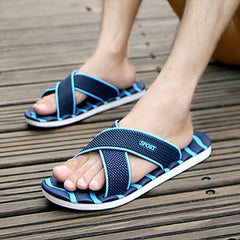 Beach Men Slippers Outdoor Wave Stripe Slippers Comfortable and Soft