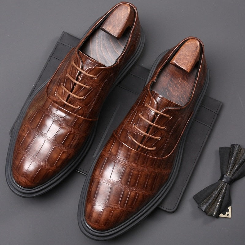 Men Shoes Fashion Formal Oxfords Male Dress Shoes Lace Up