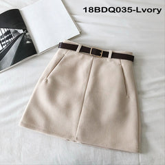 Mini A-Line Skirts Vintage Female Sashes High Waist Skirts