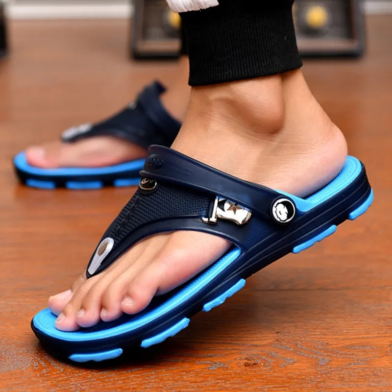 Men Flip Flops Beach Sandals Shoes Flat Non Slip Designer Slippers Rubber