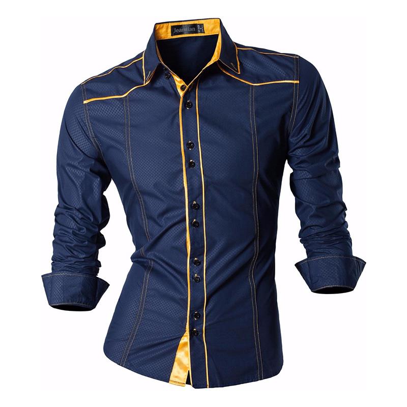 Men Casual Dress Shirts Fashion Stylish Long Sleeve