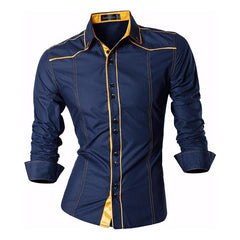 Men Casual Dress Shirts Fashion Stylish Long Sleeve