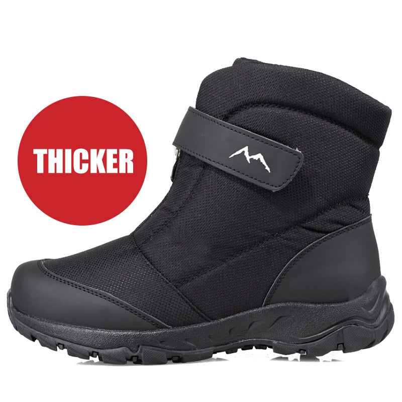 Winter Boots Men High-top Water-resistant Shoes Warm Snow Boots