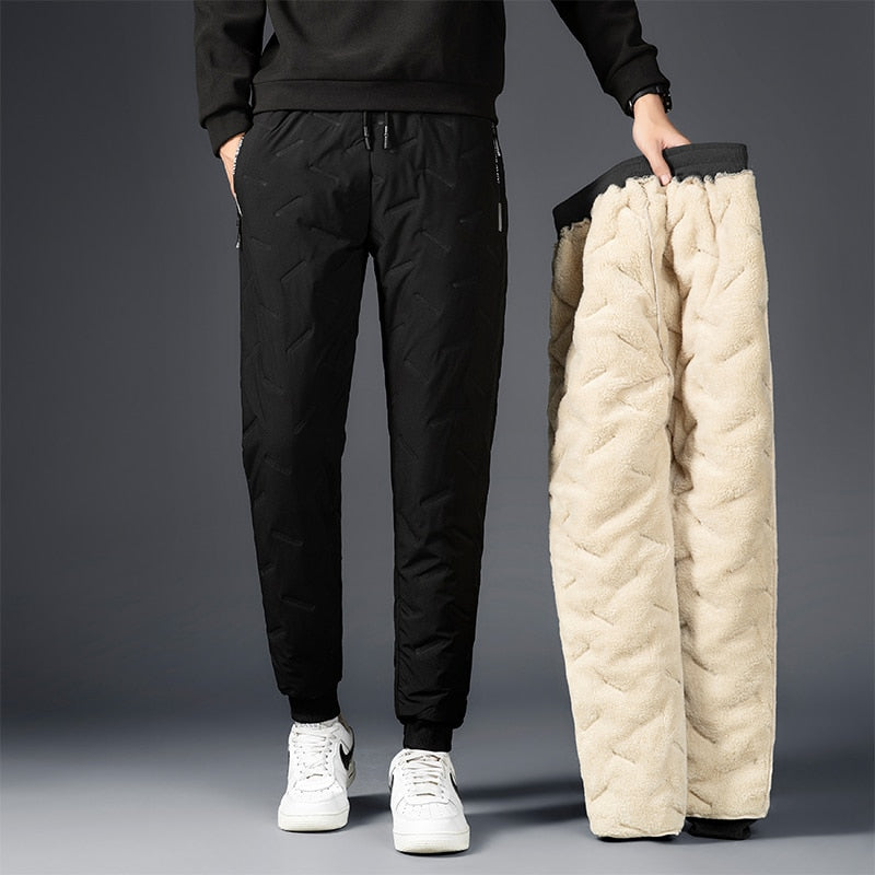 Warm Thicken Joggers Water Proof Casual Pants Men Trousers