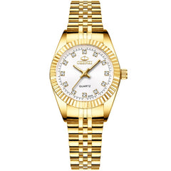 Ladies Gold Watch Women Golden Clock Female Women Dress Rhinestone Quartz