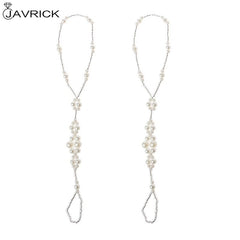 2 Pcs/Set Pearl Ankle Chain Beach Wedding Foot