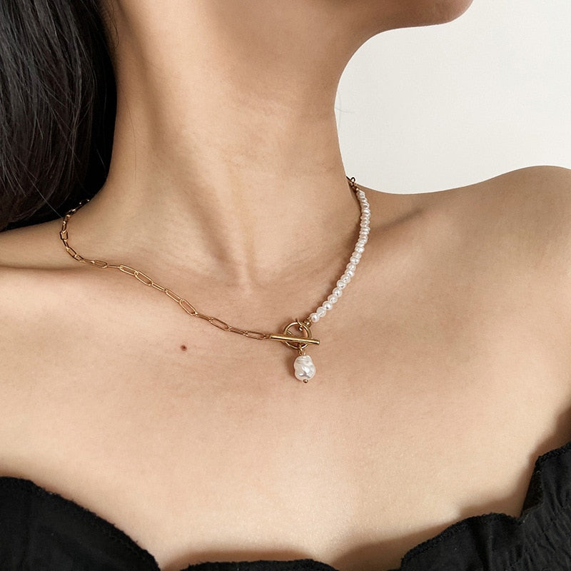 Pearl Choker Necklace  Clavicle Chain Fashion Necklace