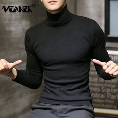 Men Turtleneck Sweaters Knitted Pullovers Casual Sweater Knitwear