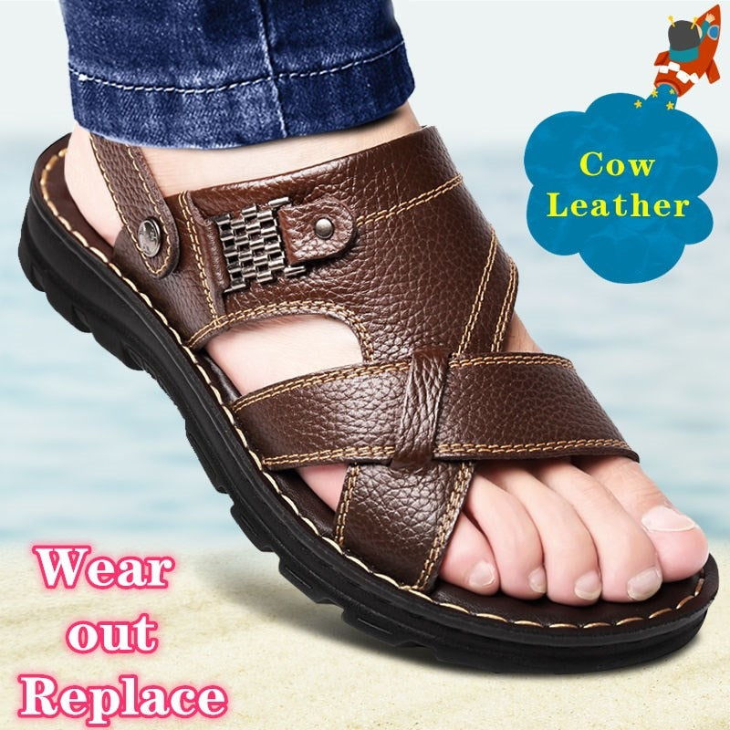 Men Sandals Shoes Waterproof Slip On Soft Sandals Sole Slippers