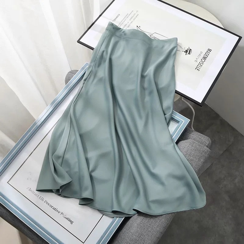 High Waist Vintage Women A-Line Long Skirt Fashion