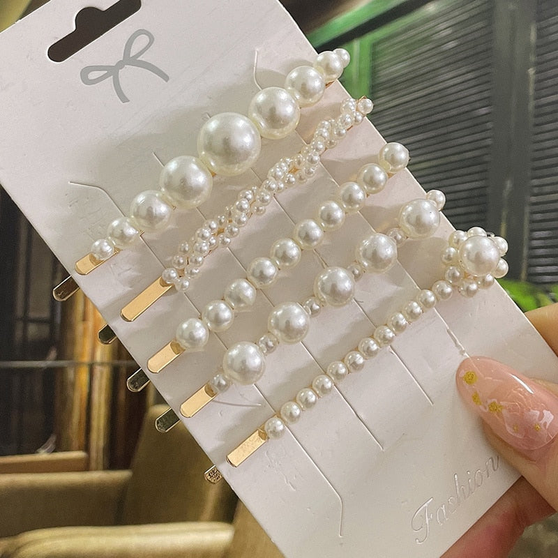 Simulated Pearl Hair Clips For Women