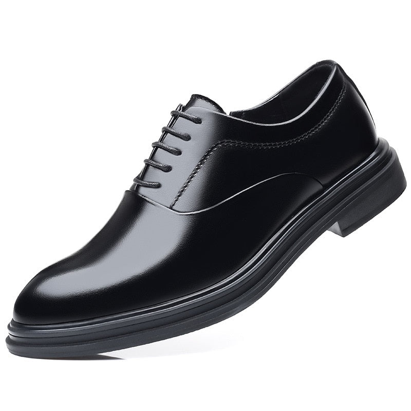 Men Dress Shoes Lace-up Casual Business Shoes Pointed Toe Formal