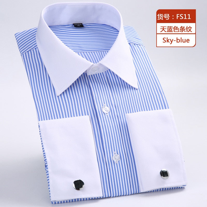 Men Shirt Long Sleeve Formal Business Buttons Shirts Regular Fit Shirt