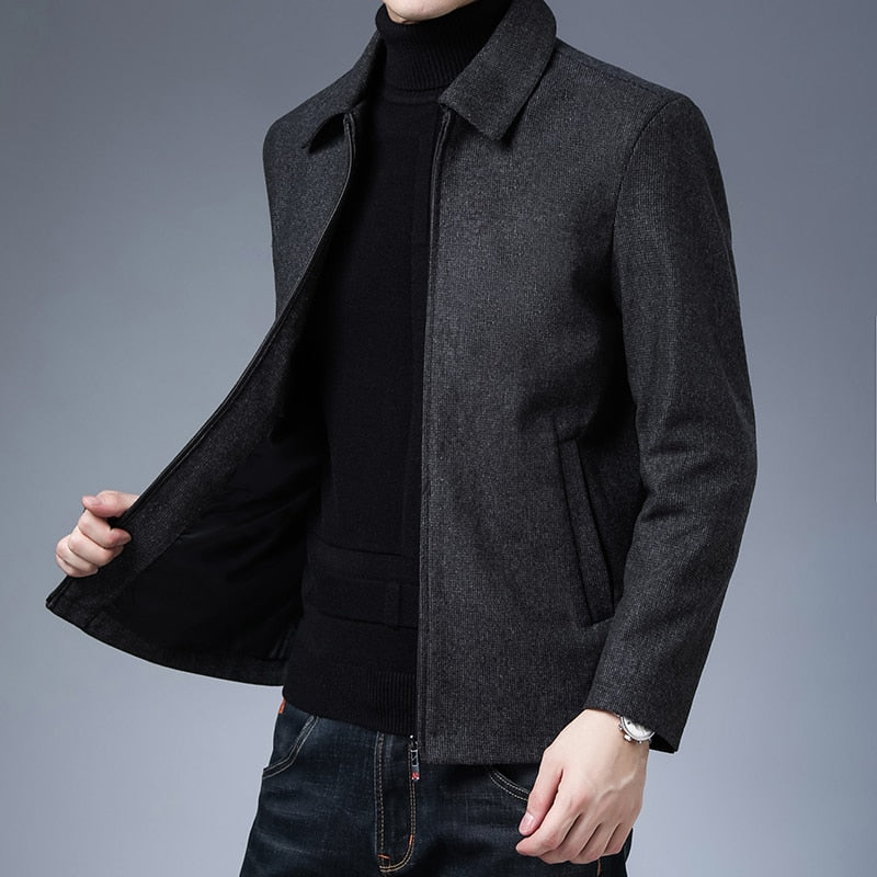 Autumn Winter Coat Men Clothing Fashion Jacket Solid Classic Windbreaker