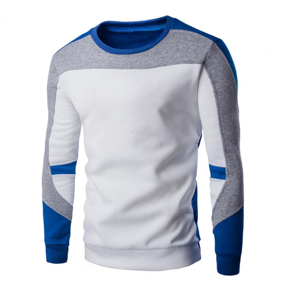 Men Sweatshirt Long Sleeve Round Neck Thicken Warm Slim Sweaters Pullovers