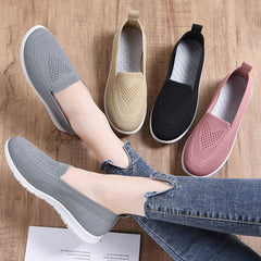 Autumn Women Loafers Flats Comfortable Knitted Cotton Slip-on