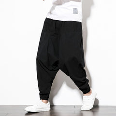 Pants Men Casual Joggers Pants Linen Sweatpants Ankle-length Trousers