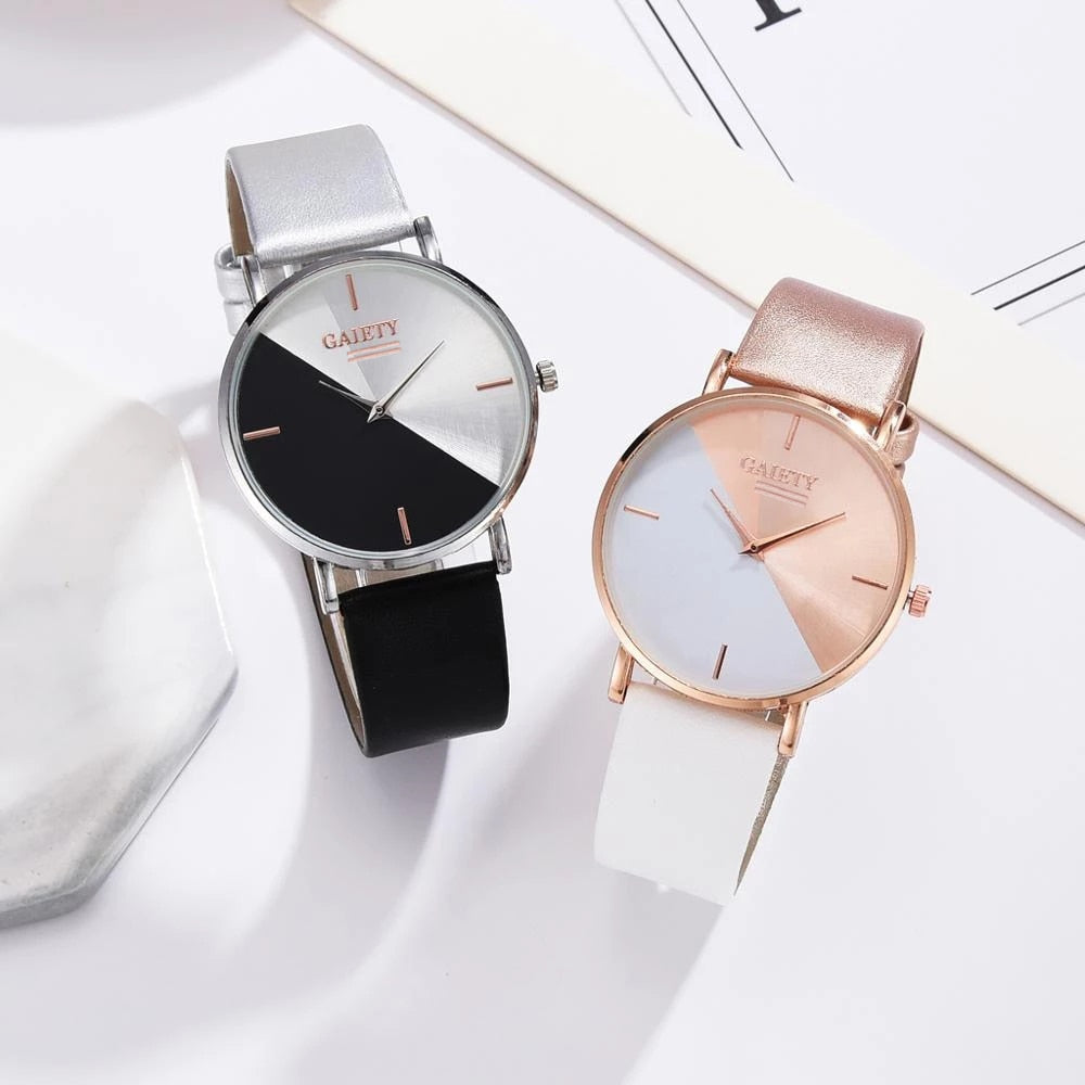 Gaiety Brand Women Watches Leather Rose Gold Dress Female